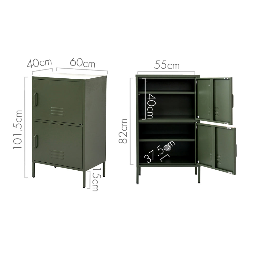 Artiss Buffet Sideboard Metal Cabinet - DOUBLE Green 4