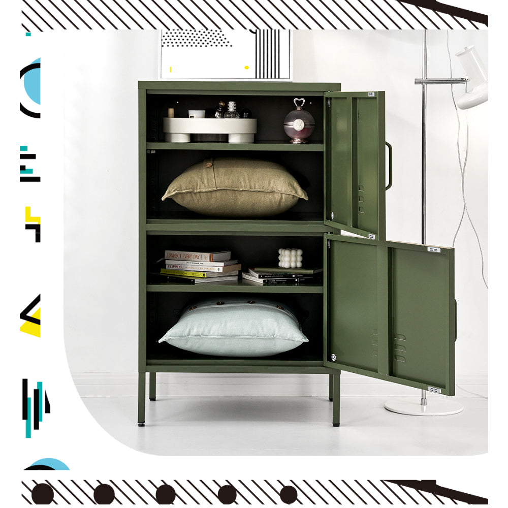 Artiss Buffet Sideboard Metal Cabinet - DOUBLE Green 8