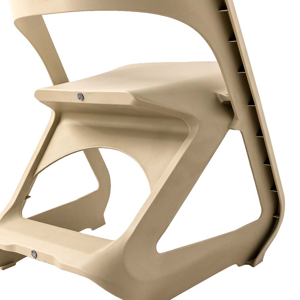 ArtissIn Set of 4 Dining Chairs Office Cafe Lounge Seat Stackable Plastic Leisure Chairs Beige 4