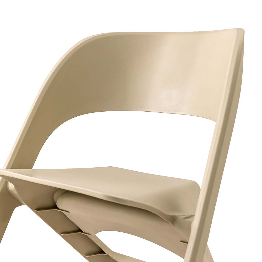 ArtissIn Set of 4 Dining Chairs Office Cafe Lounge Seat Stackable Plastic Leisure Chairs Beige 5