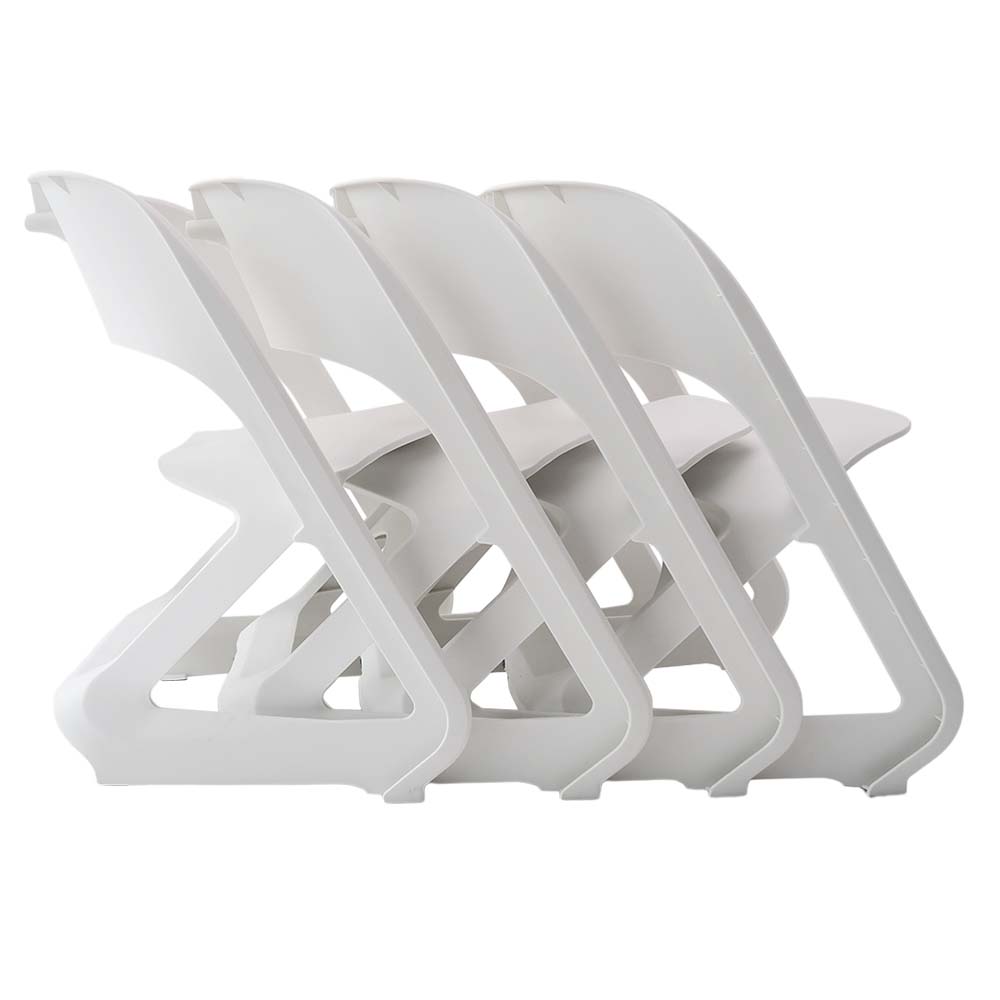 ArtissIn Set of 4 Dining Chairs Office Cafe Lounge Seat Stackable Plastic Leisure Chairs White 3