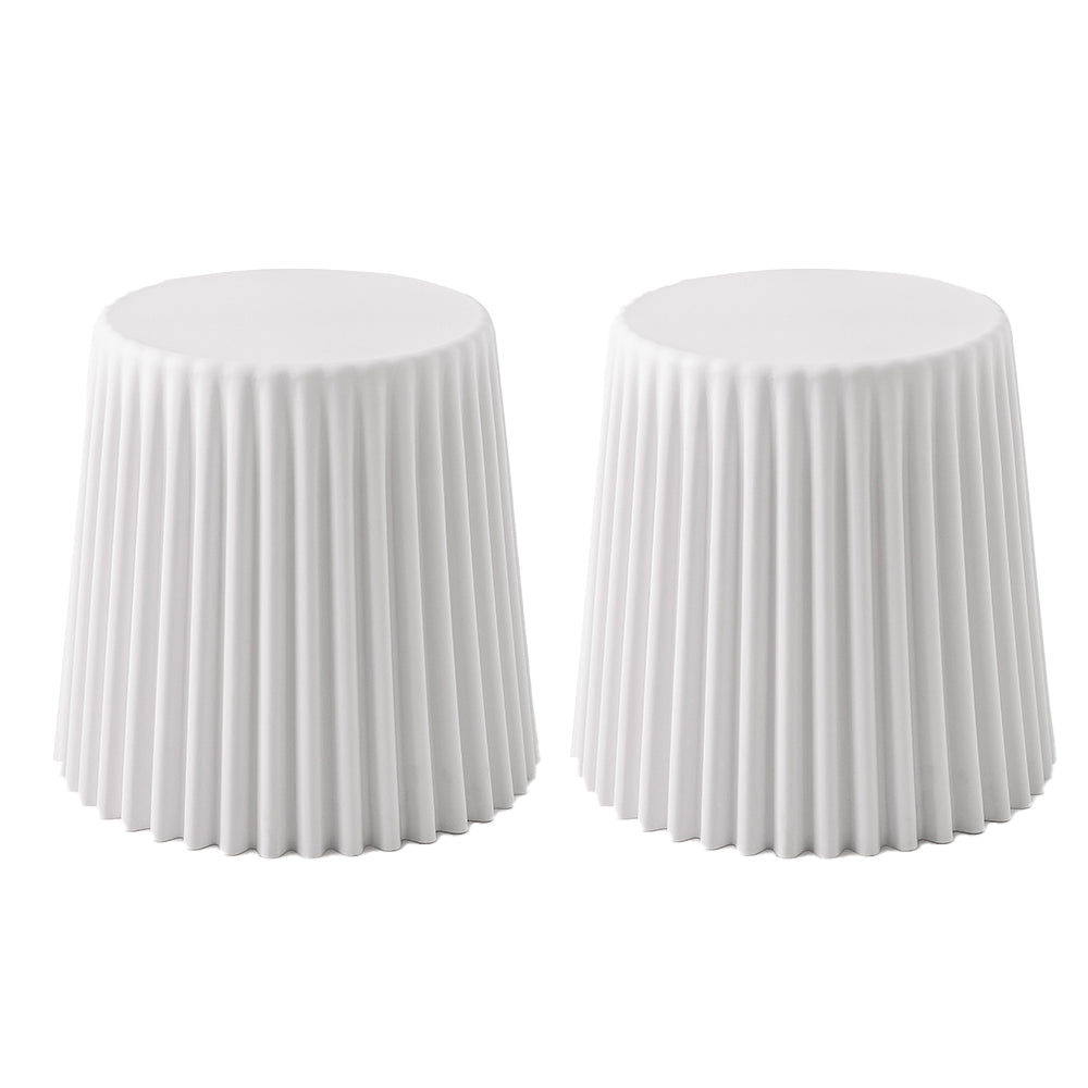 Artiss 2x Bar Stools Cupcake Plastic Foot Stool White 8