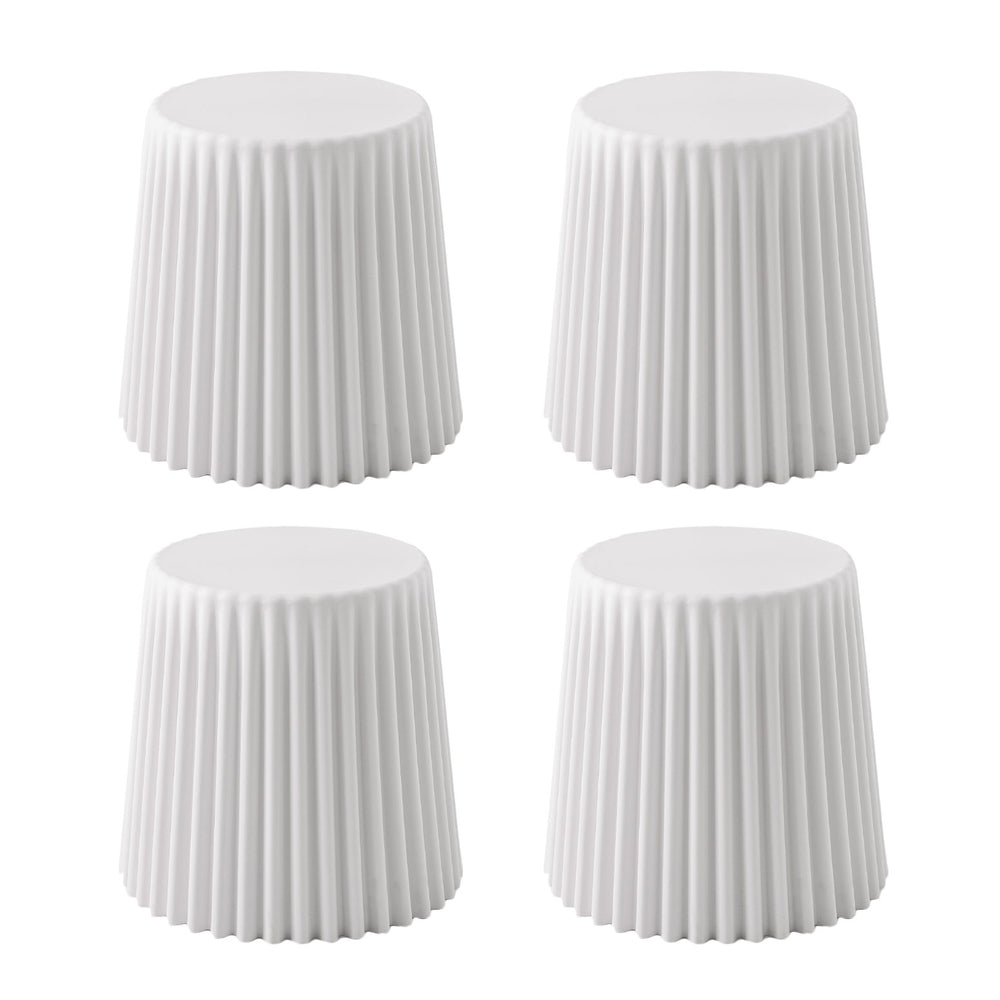 Artiss Set of 4 Cupcake Bar Stools Stackable Foot Stool White 5