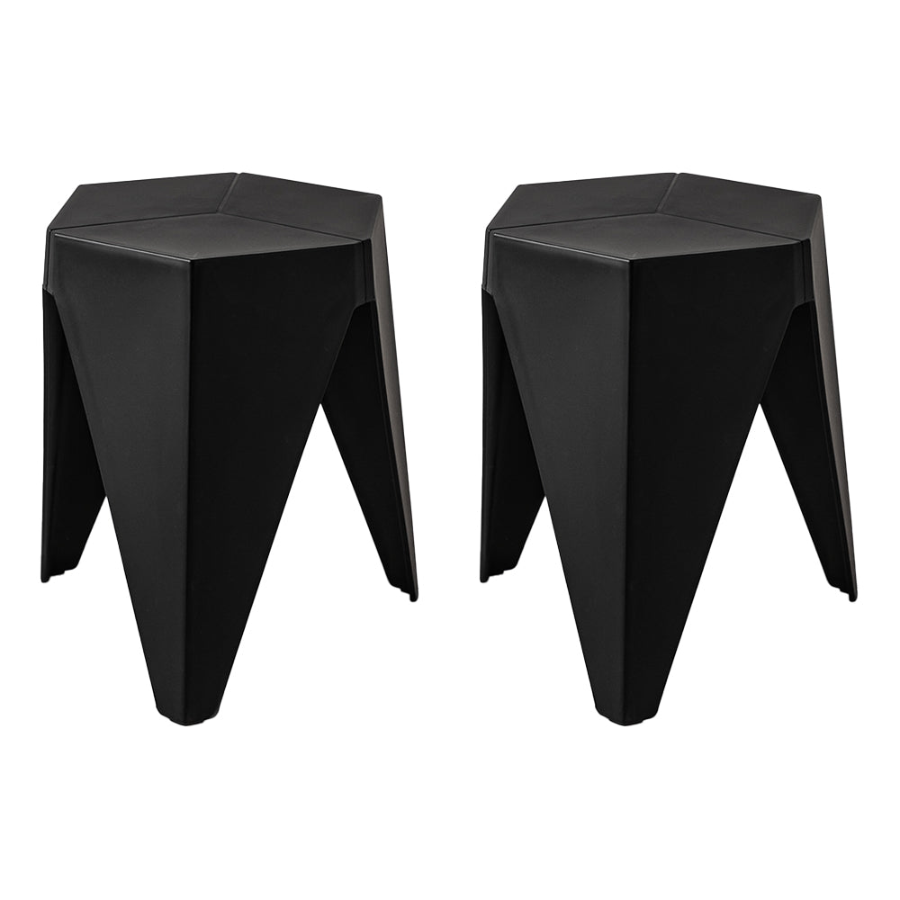 Artiss 2x Bar Stools Puzzle Plastic Foot Stool Black 8