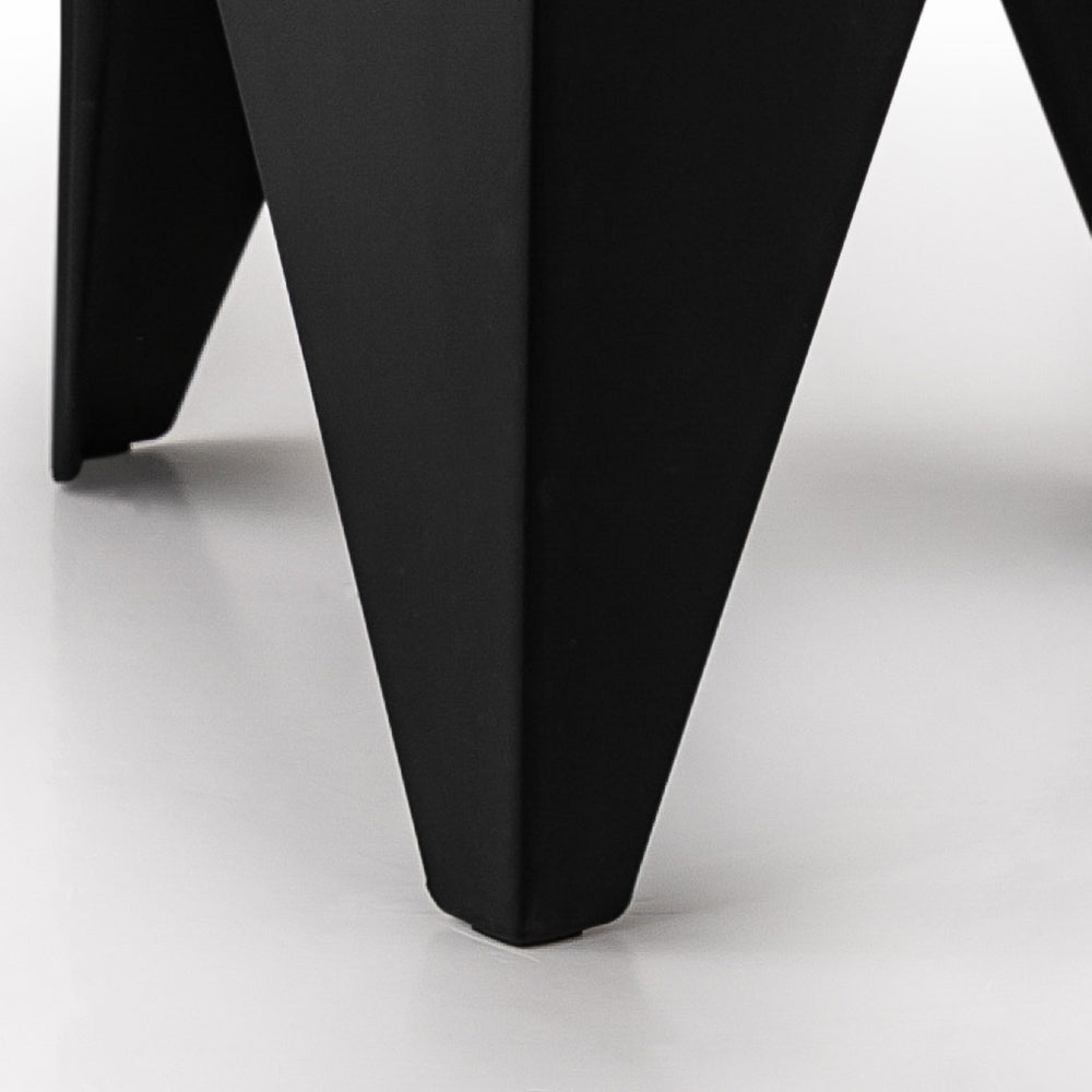 Artiss 4PC Puzzle Stool Plastic Bar Stools Stackable Black 6