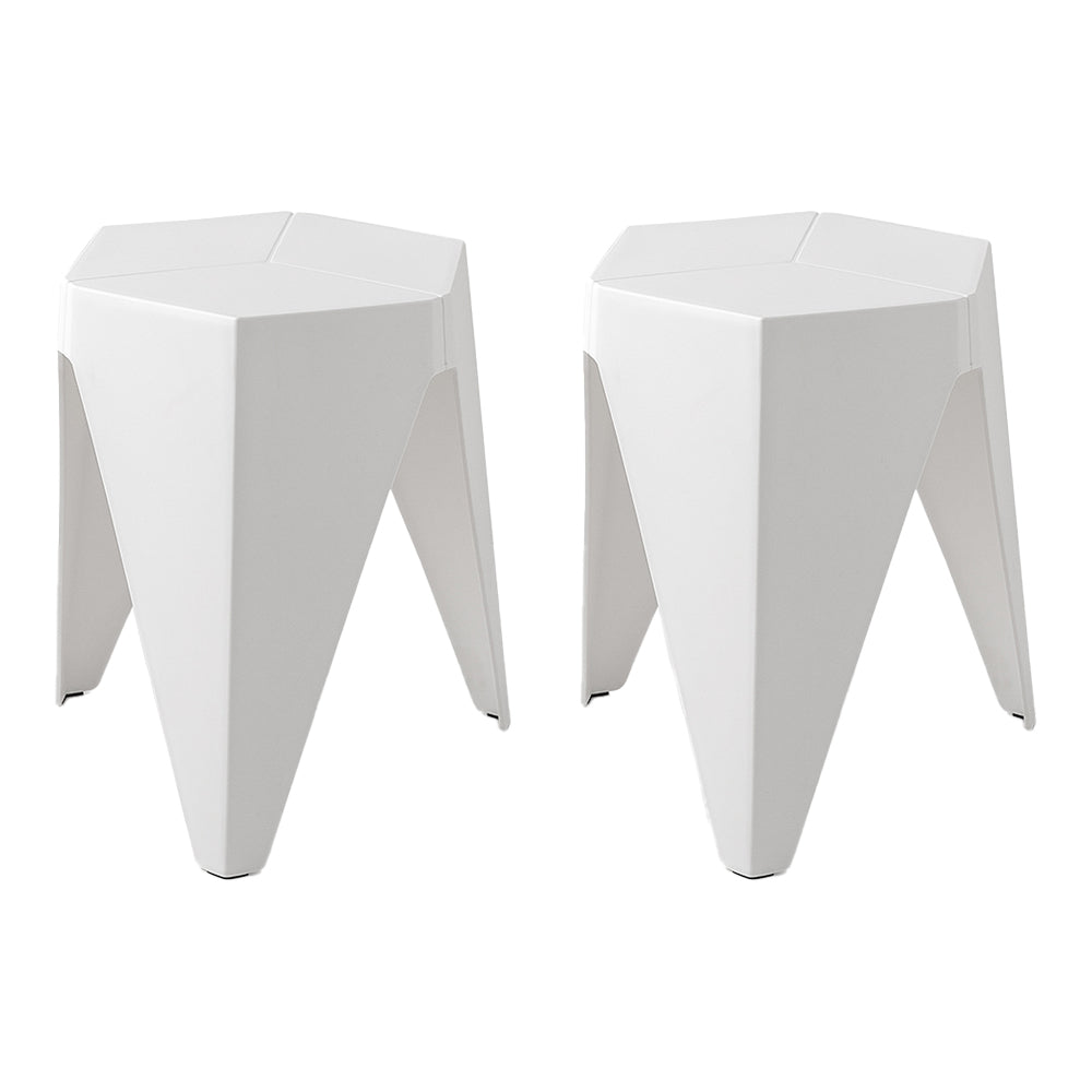 Artiss 2x Bar Stools Puzzle Plastic Foot Stool White 8