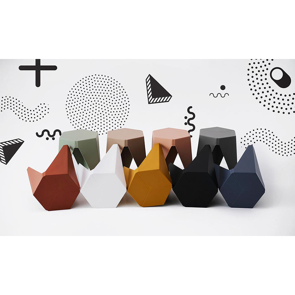 Artiss 2x Bar Stools Puzzle Plastic Foot Stool White 6