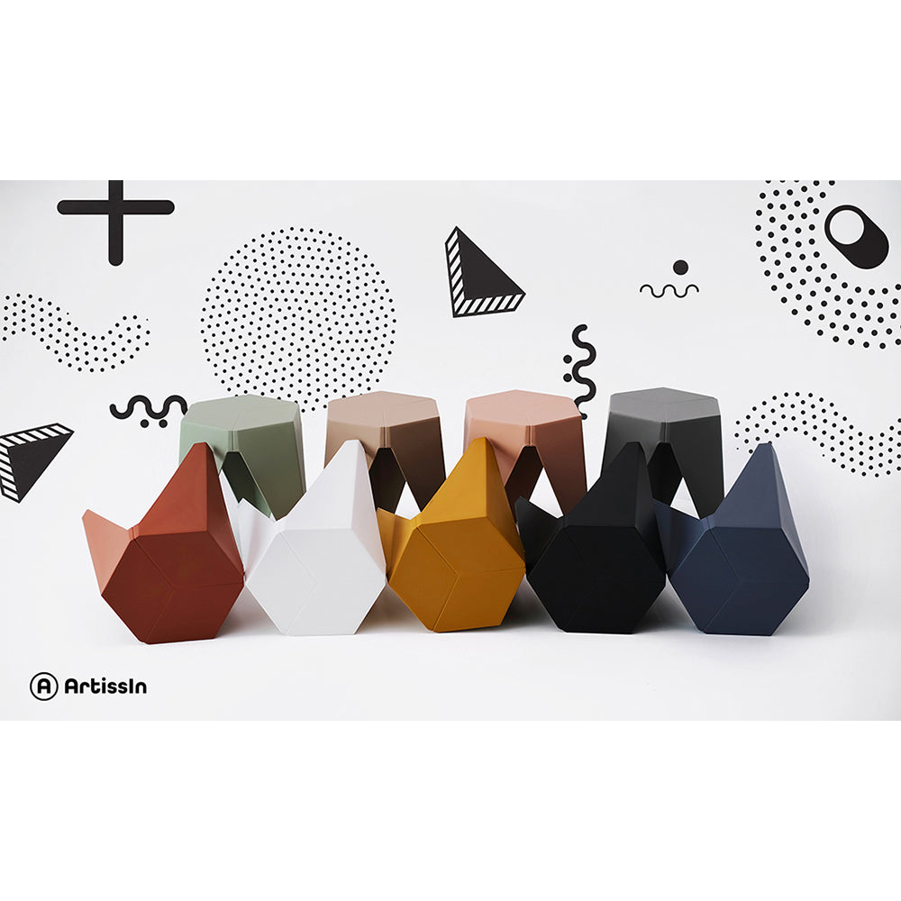 Artiss 2x Bar Stools Puzzle Plastic Foot Stool White 7