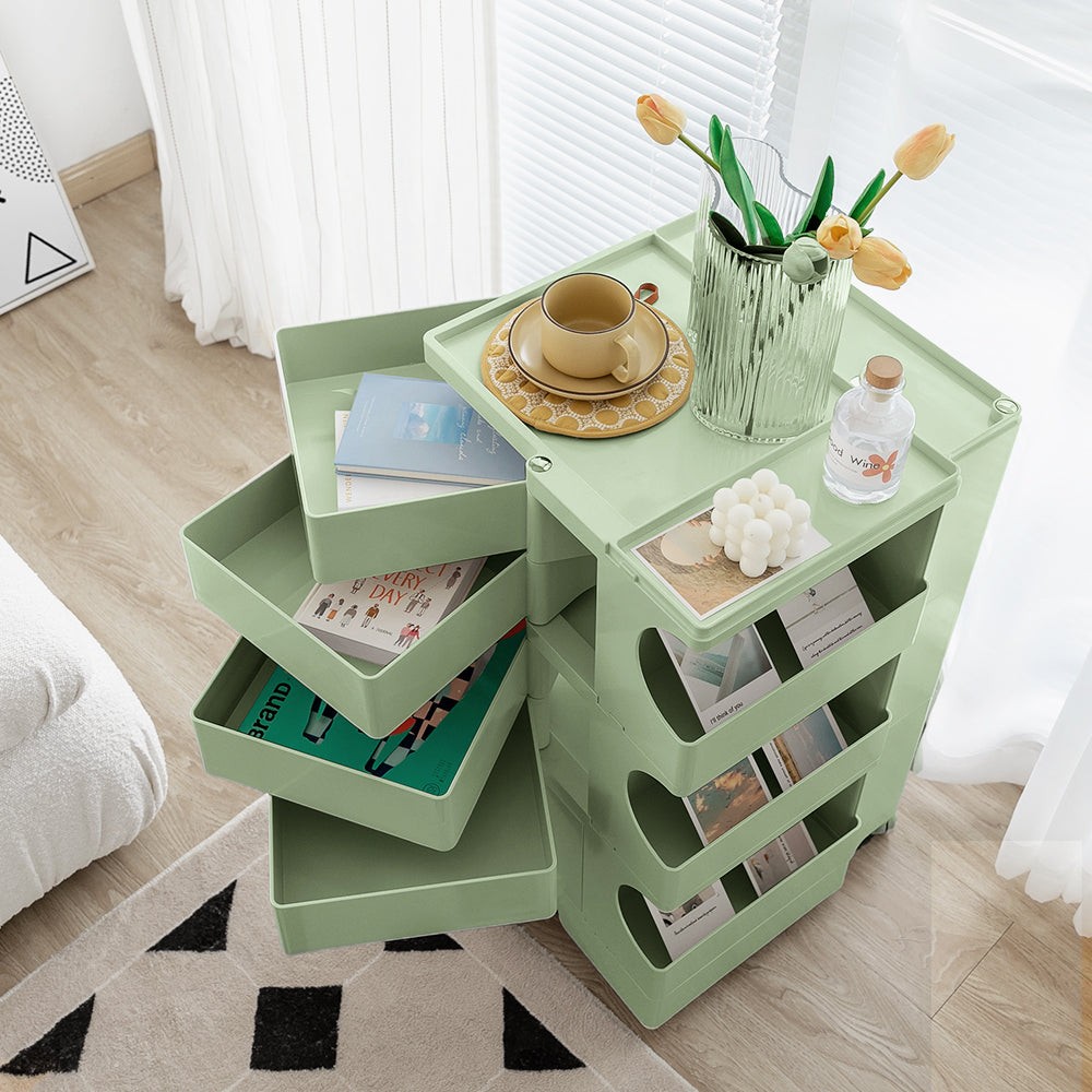 Artiss Storage Trolley Bedside Table 5 Tier Cart Boby Replica Green 5
