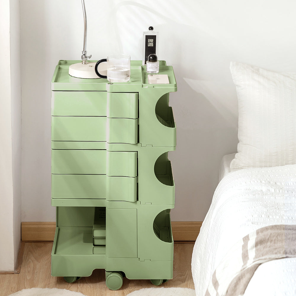 Artiss Storage Trolley Bedside Table 5 Tier Cart Boby Replica Green 8