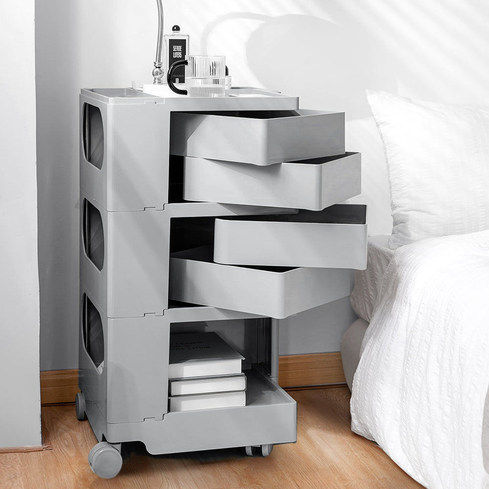 ArtissIn Storage Trolley Bedside Table 5 Tier Cart Boby Replica Grey 5