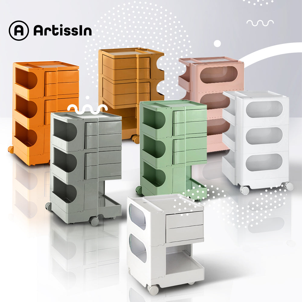 ArtissIn Storage Trolley Bedside Table 5 Tier Cart Boby Replica Grey 10