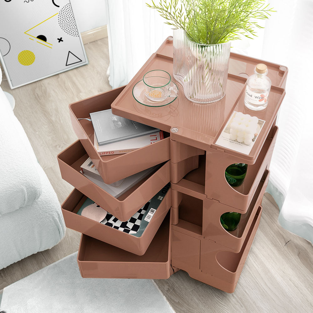 ArtissIn Storage Trolley Bedside Table 5 Tier Cart Boby Replica Pink 5
