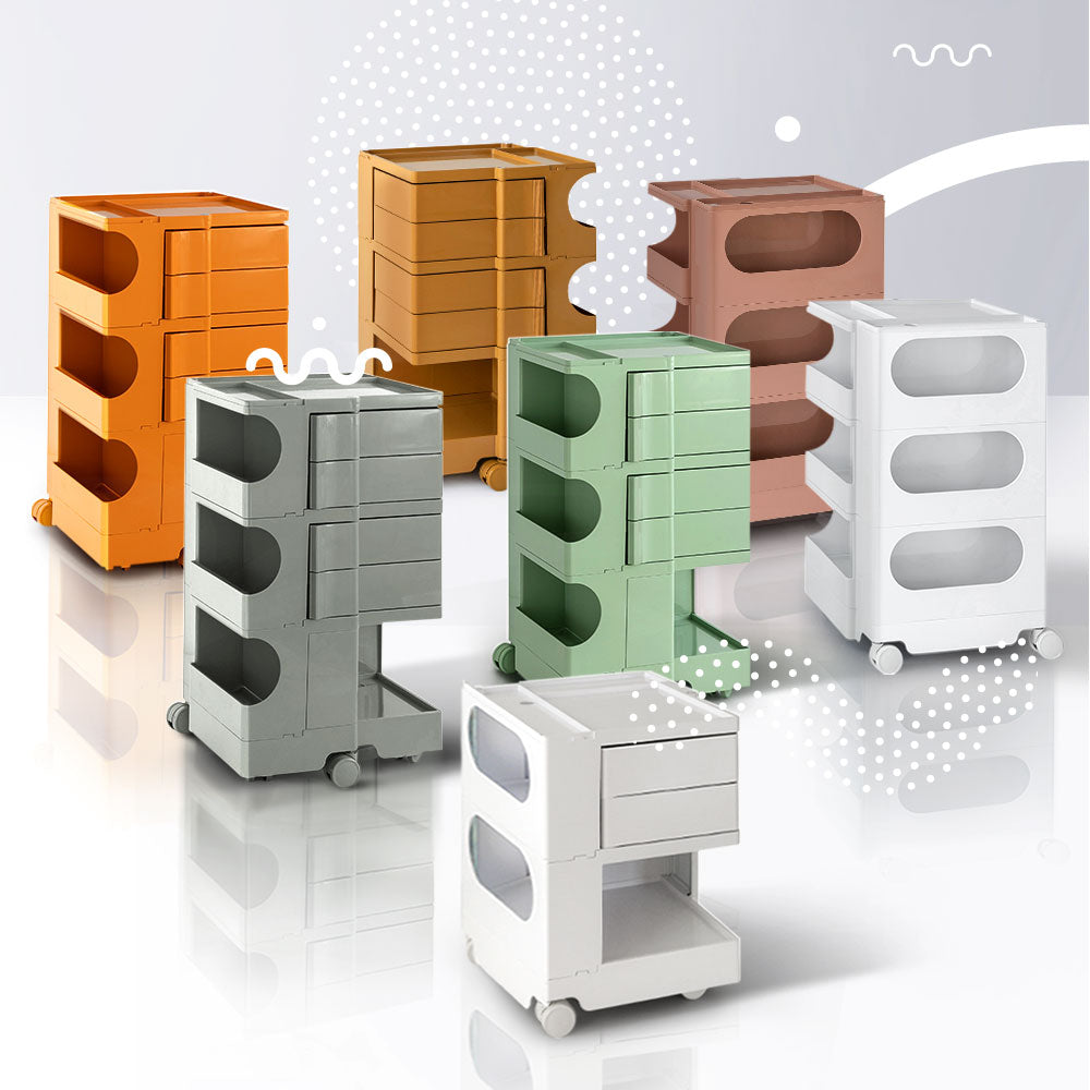 ArtissIn Storage Trolley Bedside Table 5 Tier Cart Boby Replica Pink 7