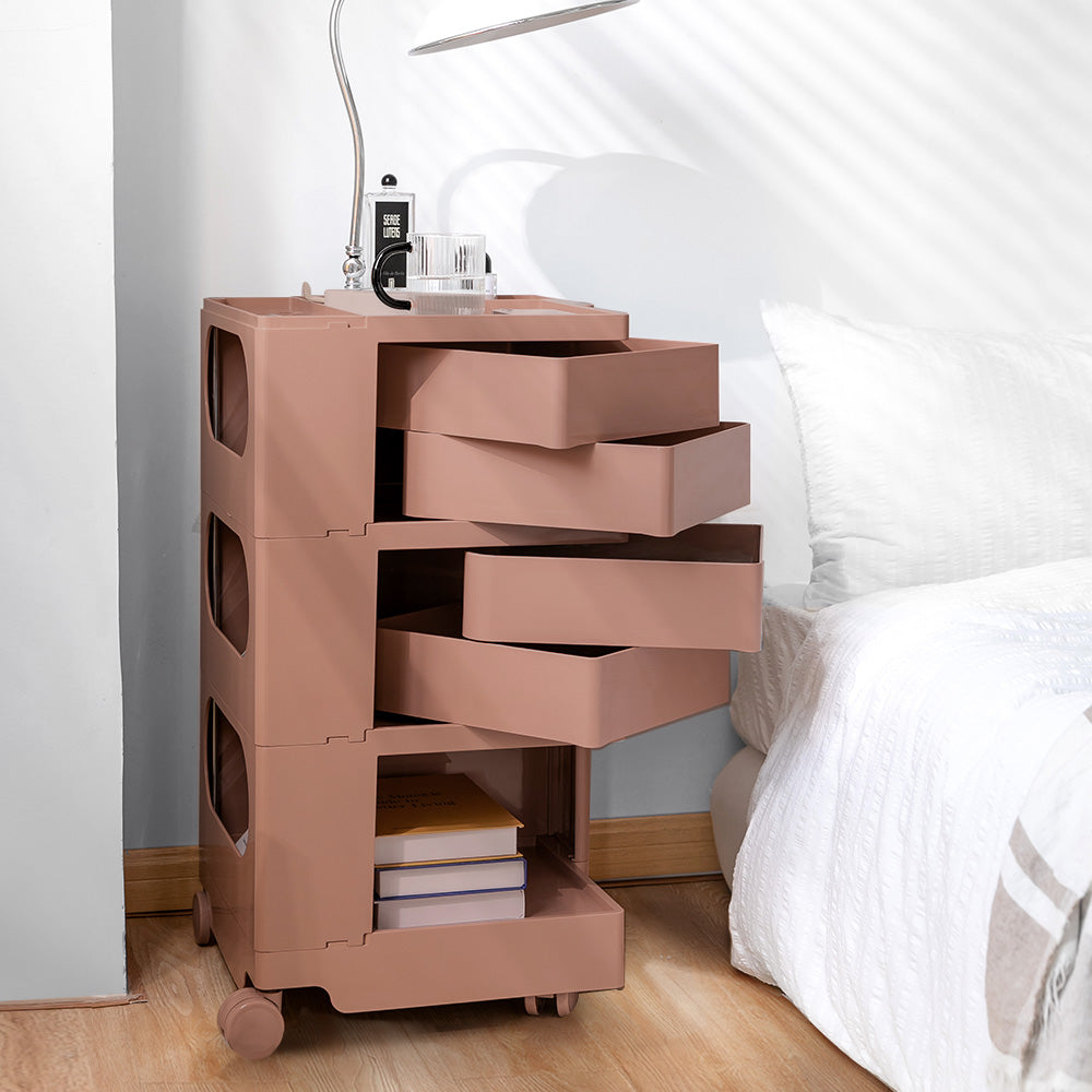 ArtissIn Storage Trolley Bedside Table 5 Tier Cart Boby Replica Pink 8