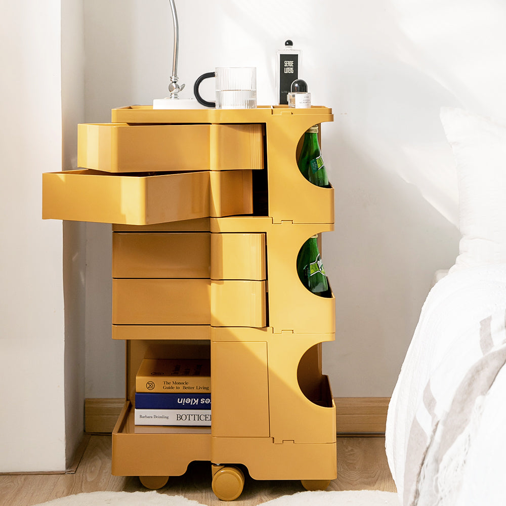 ArtissIn Storage Trolley Bedside Table 5 Tier Cart Boby Replica Yellow 5