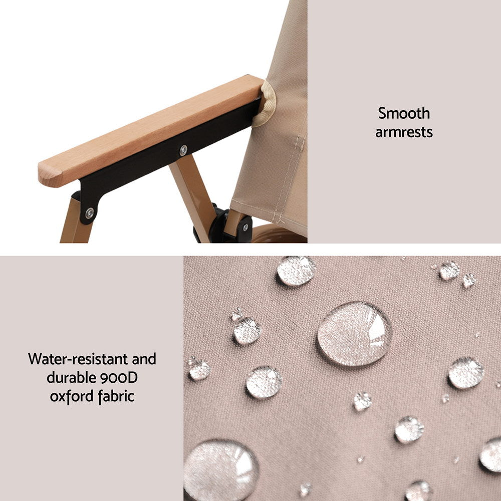 Gardeon Outdoor Camping Chairs Portable Folding Beach Chair Patio Furniture 4