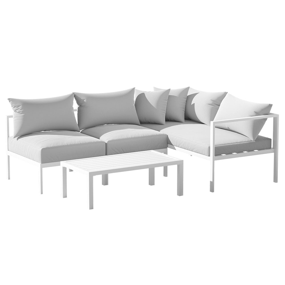 Gardeon 4 Seater Outdoor Sofa Set Aluminium Lounge Setting 7
