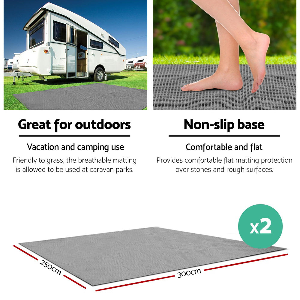 Weisshorn 3M X 2.5M Annex Matting Floor Mats Mesh Caravan Camping Annexe 2pcs 6