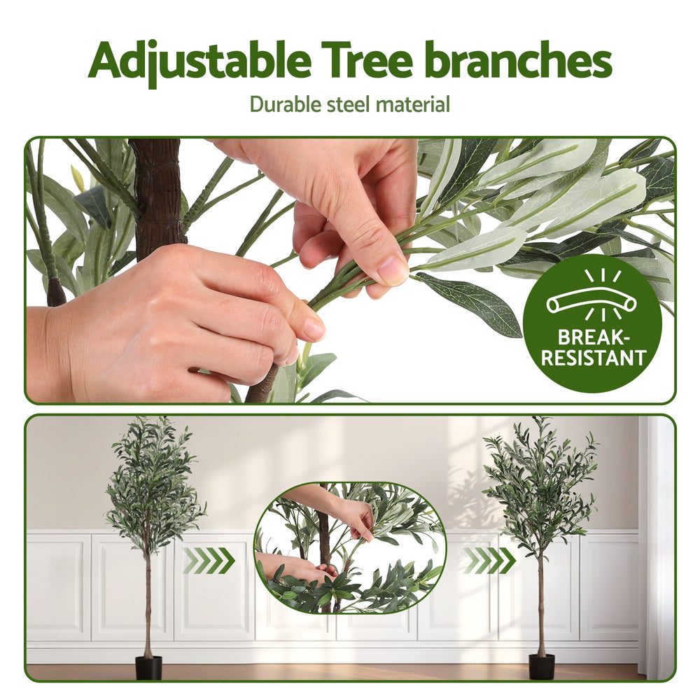 Artiss 155cm Artificial Olive Tree Faux Trees Indoor Decor Artificial Plants Lifelike Plant 5