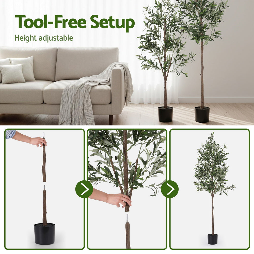 Artiss 180cm Artificial Olive Tree Faux Trees Indoor Decor Artificial Plants Lifelike Plant 1.8M 7