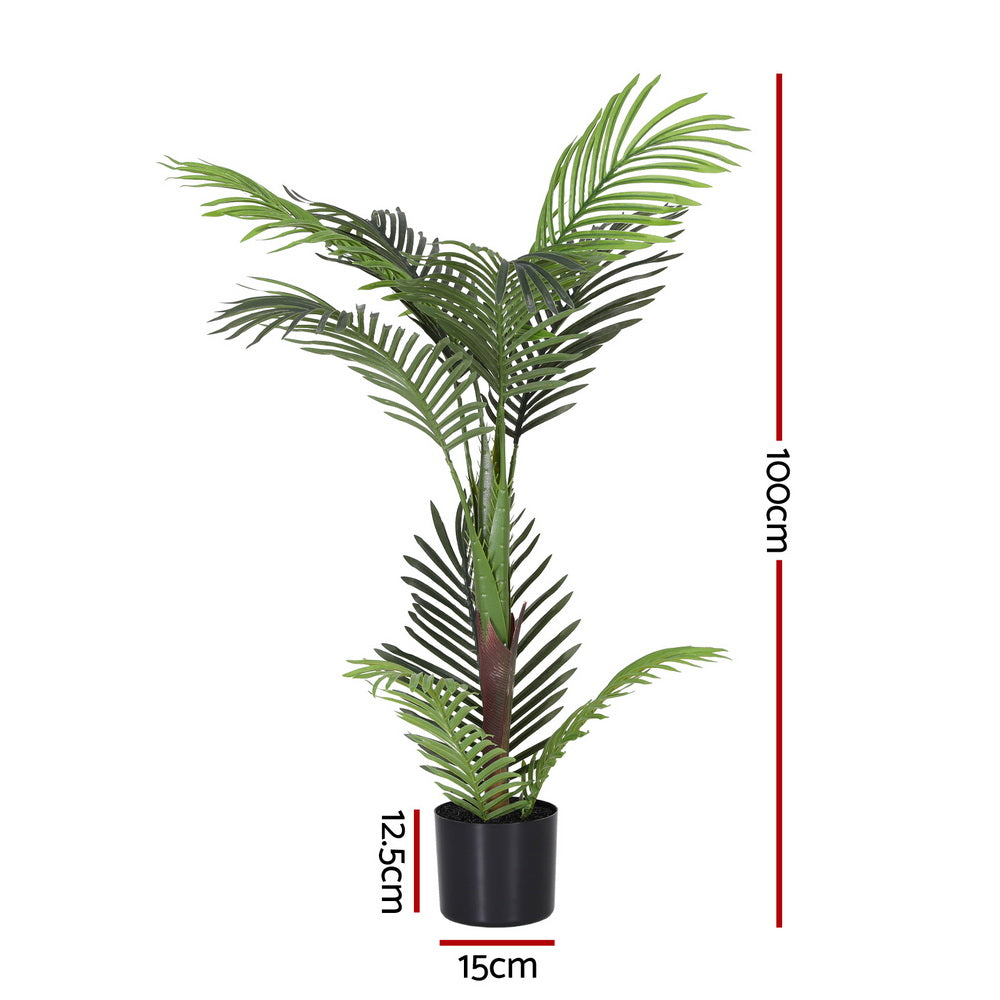 Artiss 100cm Artificial Palm Tree Faux Trees Indoor Decor Artificial Plants Lifelike Plant 3