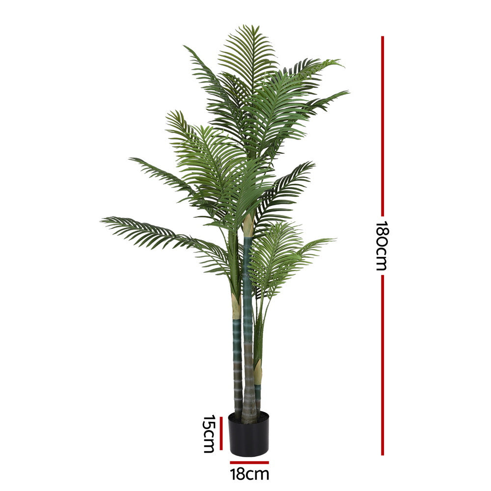 Artiss 180cm Artificial Palm Tree Faux Trees Indoor Decor Artificial Plants Lifelike Plant 1.8M 3