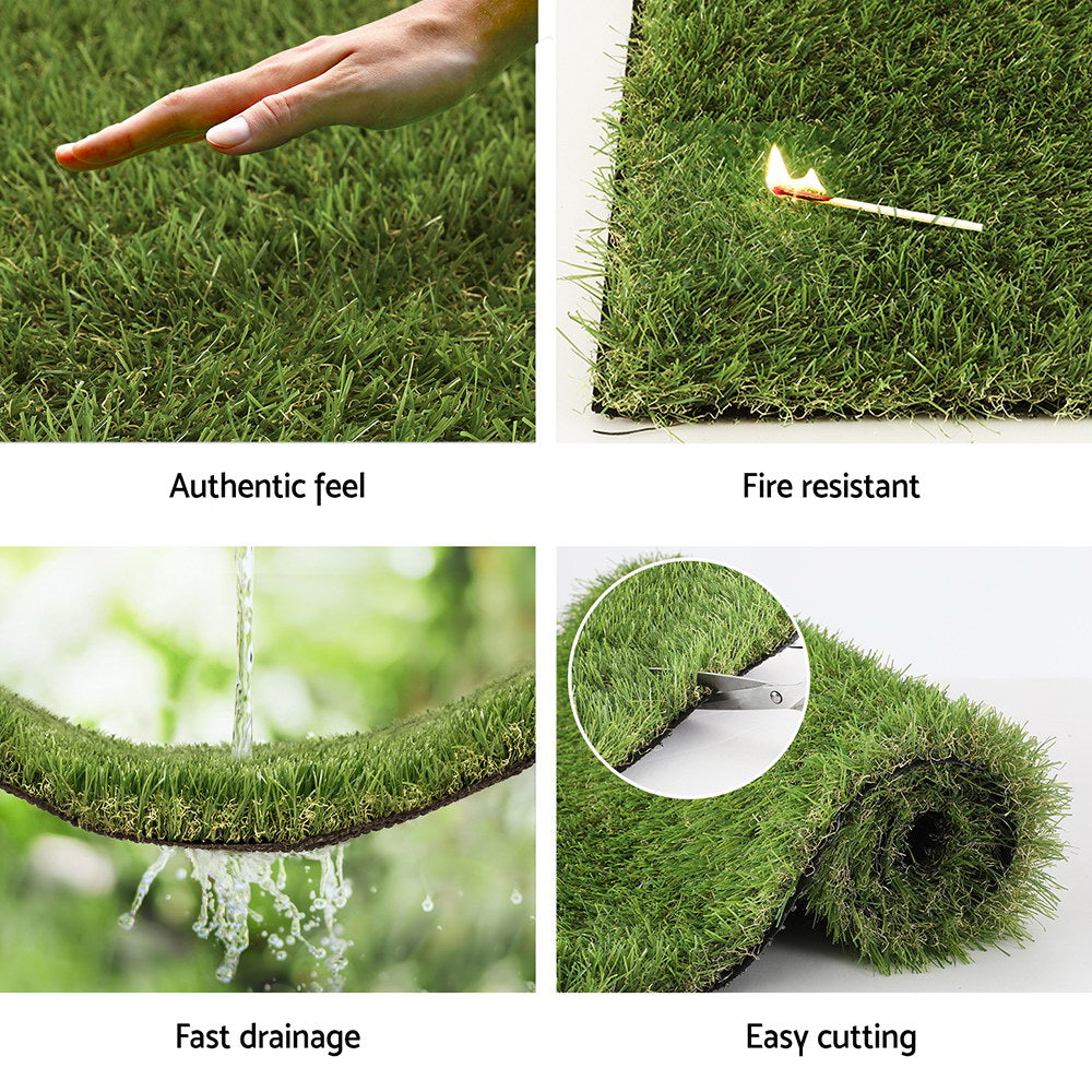 Prime Turf Artificial Grass 35mm 1mx10m Synthetic Fake Lawn Turf Plastic Plant 4-coloured 5