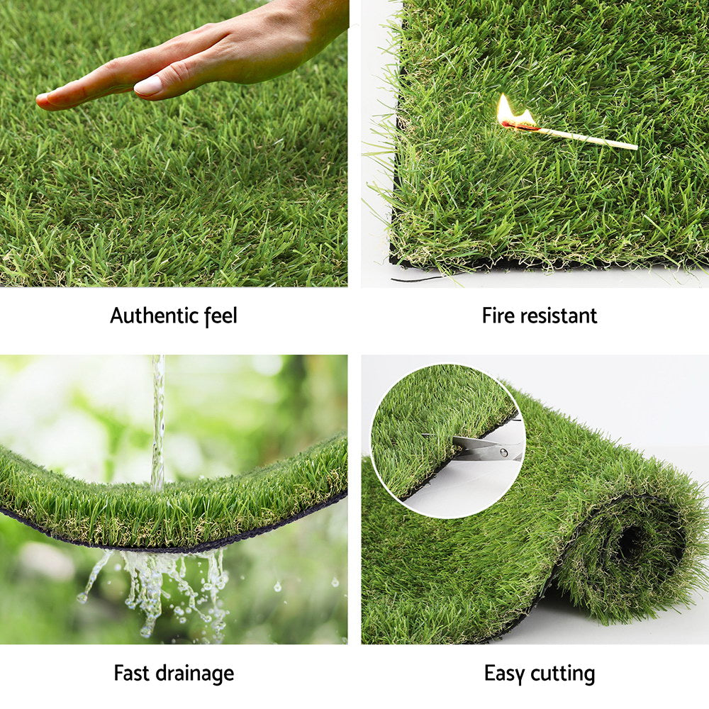 Prime Turf Artificial Grass 35mm 2mx5m Synthetic Fake Lawn Turf Plastic Plant 4-coloured 5