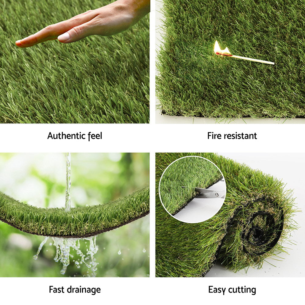 Prime Turf Artificial Grass 45mm 1mx10m Synthetic Fake Lawn Turf Plastic Plant 4-coloured 5