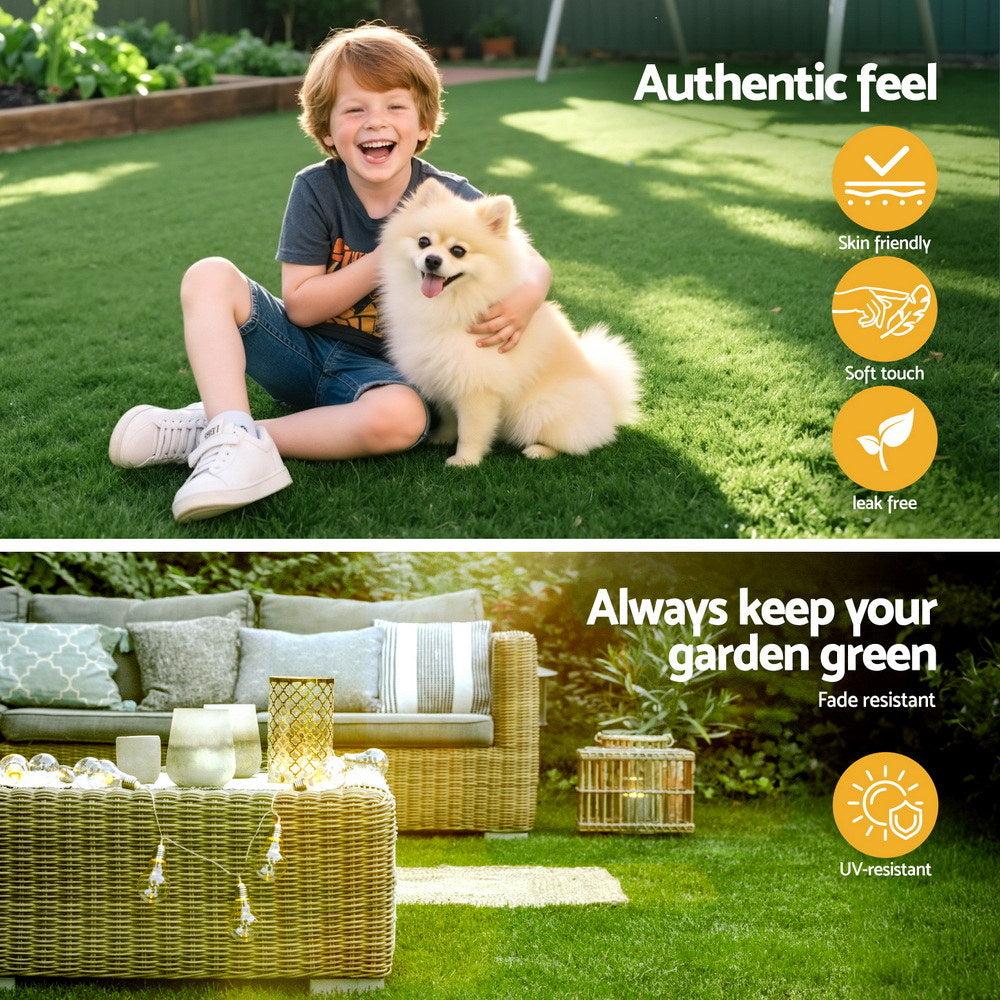 Prime Turf Artificial Grass Turf Rug Fake Grass 2 Rolls 15mm Height 50cm x 2m Indoor Outdoor Synthetic Grass Mat Carpet with Drainage Holes Plastic Plant 3