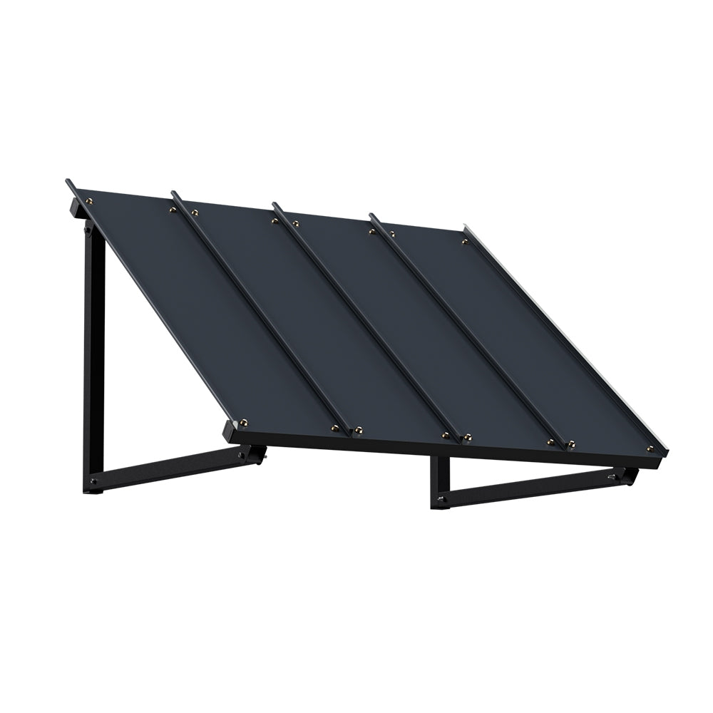 Instahut Window Door Awning Canopy 1mx1.2m Black Metal Frame 5