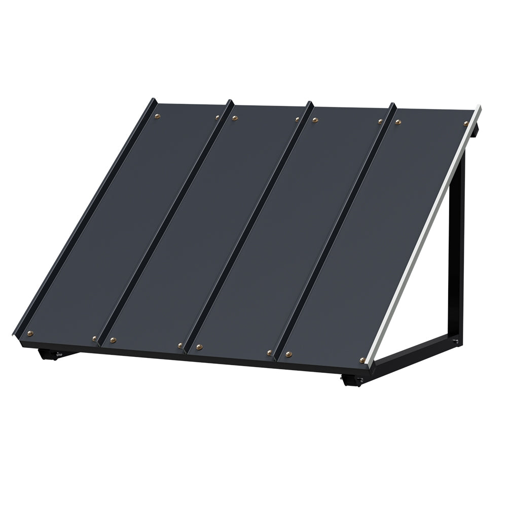 Instahut Window Door Awning Canopy 1mx1.2m Black Metal Frame 4