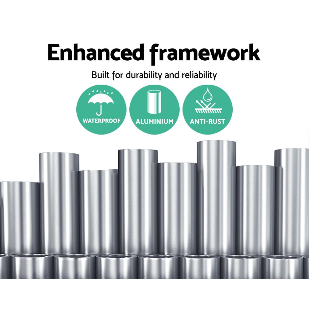 Instahut Retractable Folding Arm Awning Manual Sunshade 2.5Mx2M Grey 3