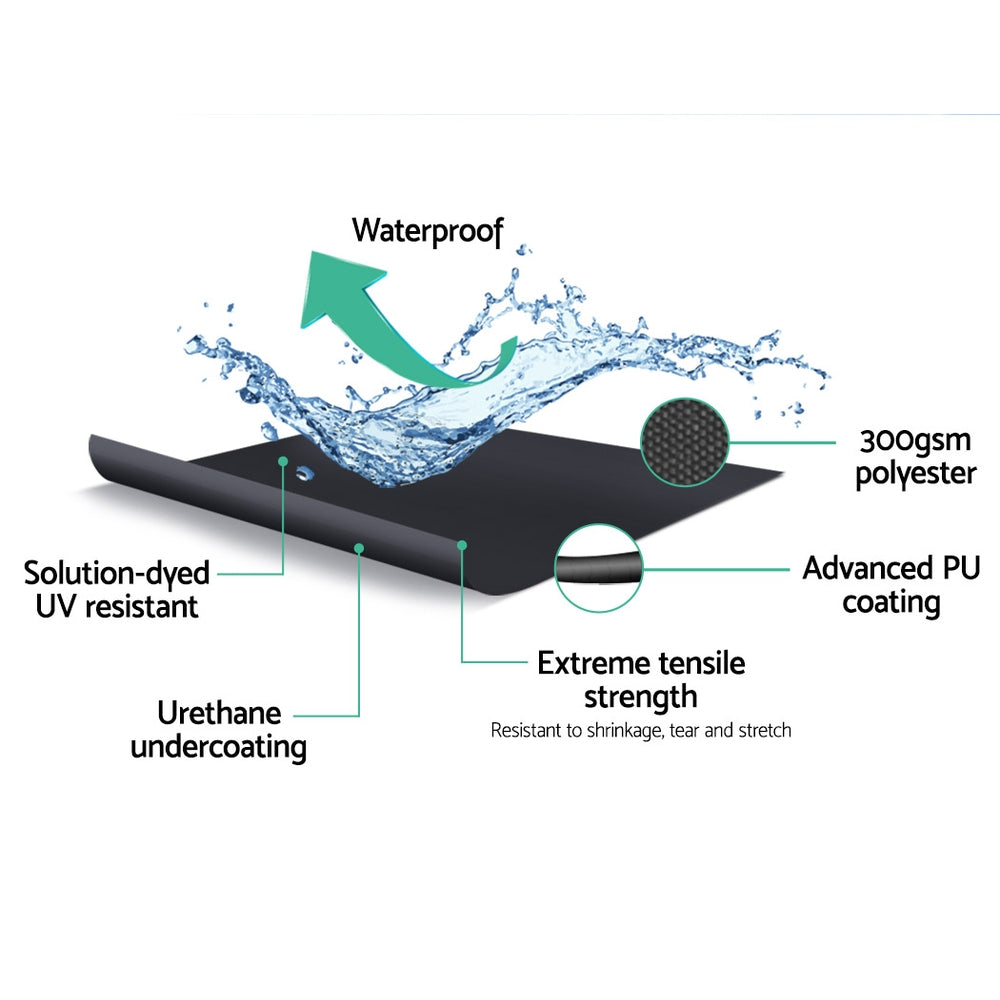 Instahut Retractable Folding Arm Awning Manual Sunshade 2.5Mx2M Grey 5