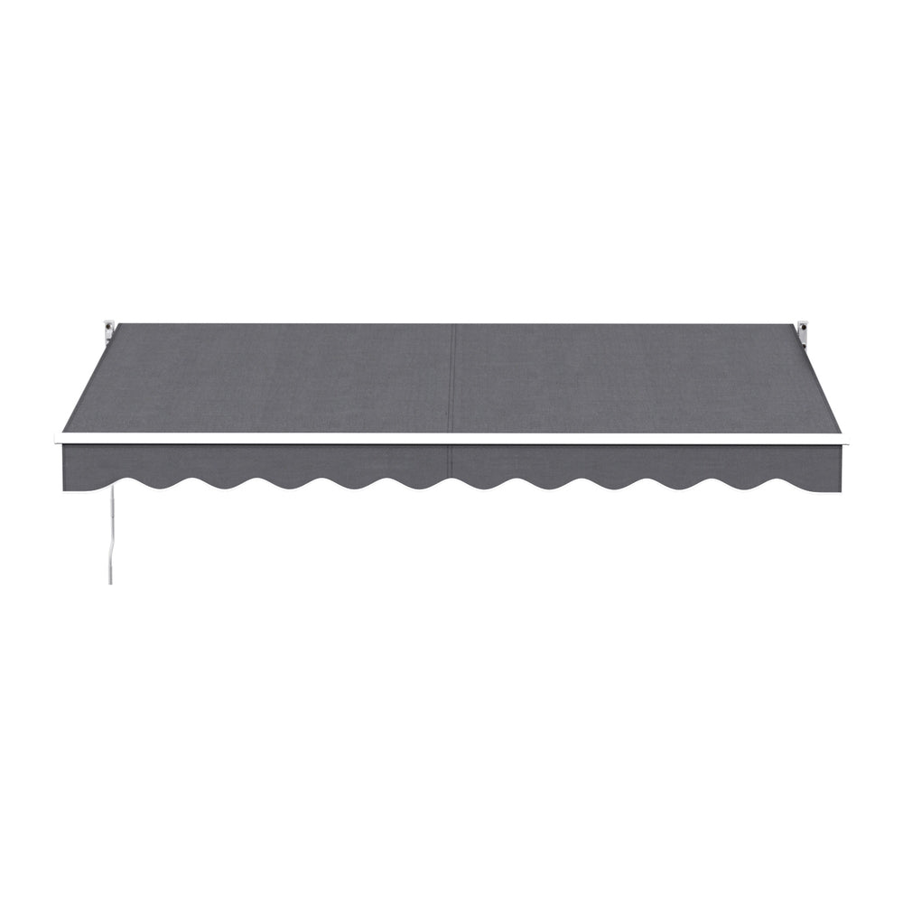 Instahut Retractable Folding Arm Awning Manual Sunshade 3.5M X 2.5M Grey 3