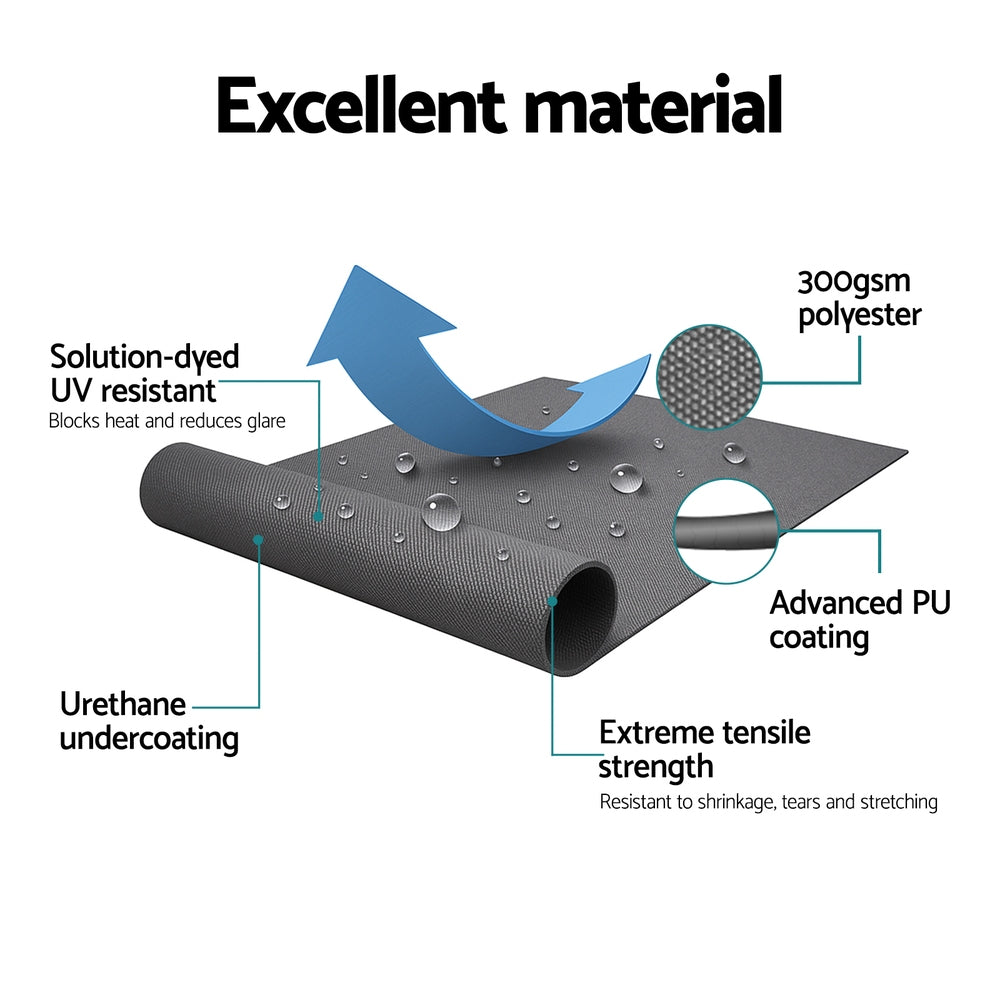 Instahut Retractable Folding Arm Awning Motorised Sunshade 3M X 2M Grey 6