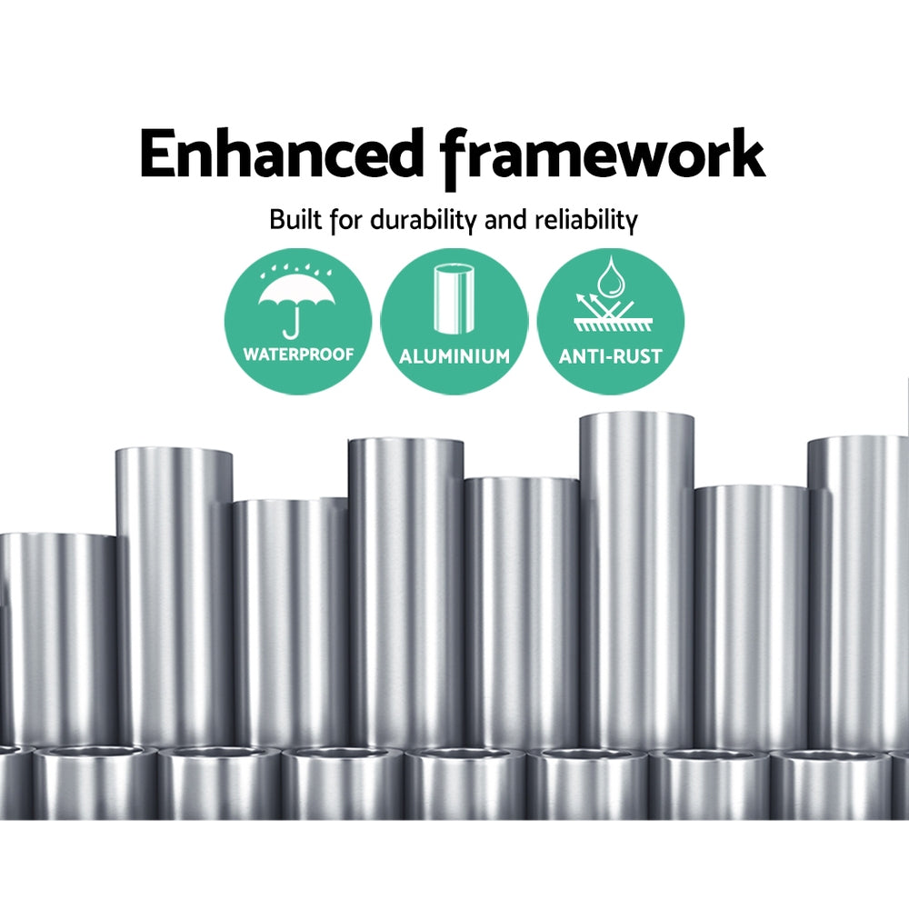 Instahut Retractable Folding Arm Awning Motorised Sunshade 3Mx2.5M Grey 3