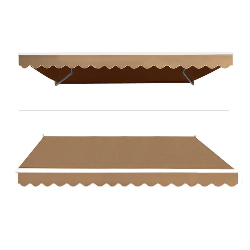 Instahut Retractable Folding Arm Awning Motorised Sunshade 4Mx2.5M Beige 7