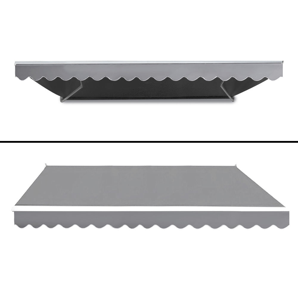 Instahut Retractable Folding Arm Awning Motorised Sunshade 4Mx2.5M Pearl Grey 3