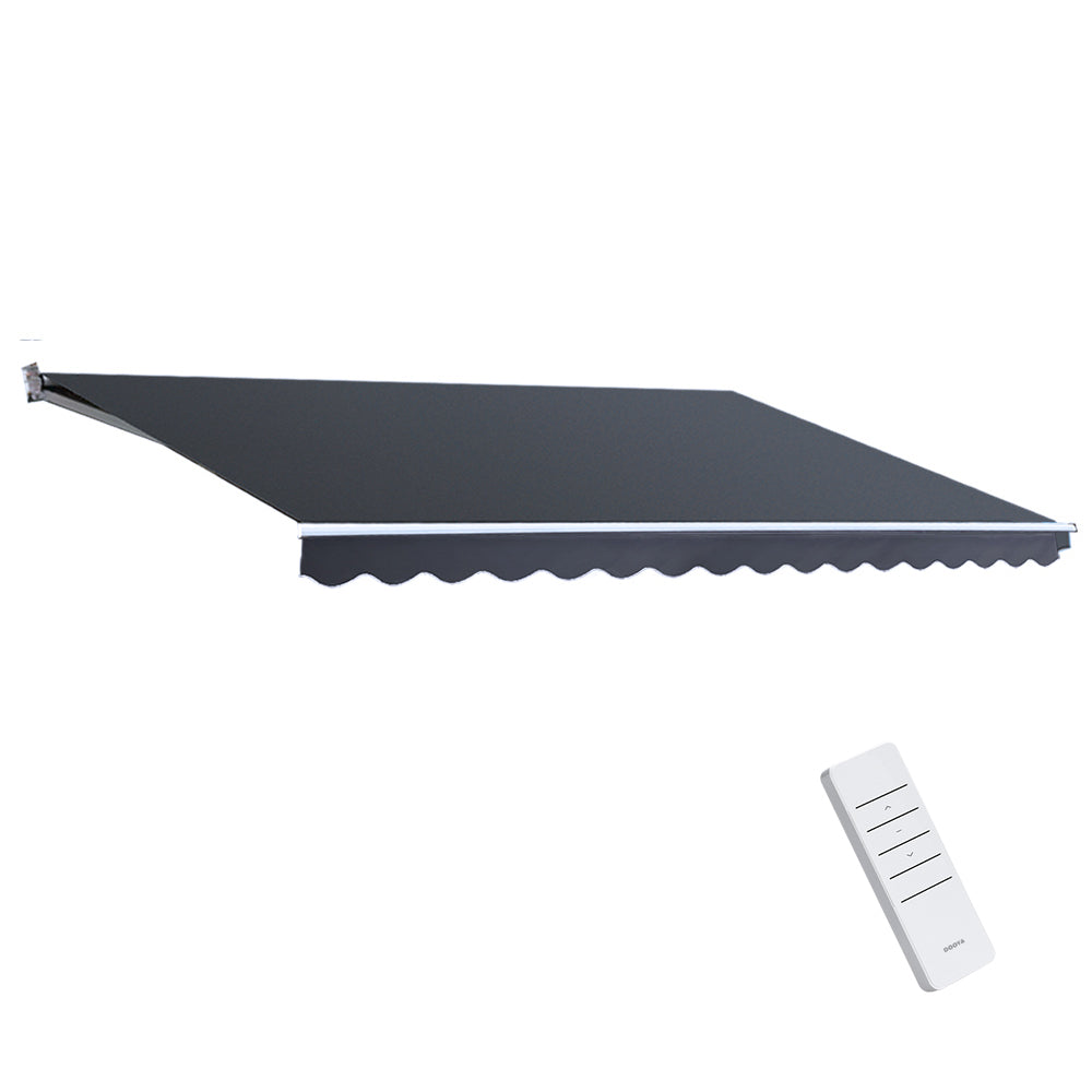 Instahut Retractable Folding Arm Awning Motorised Sunshade 5Mx3M Grey 7