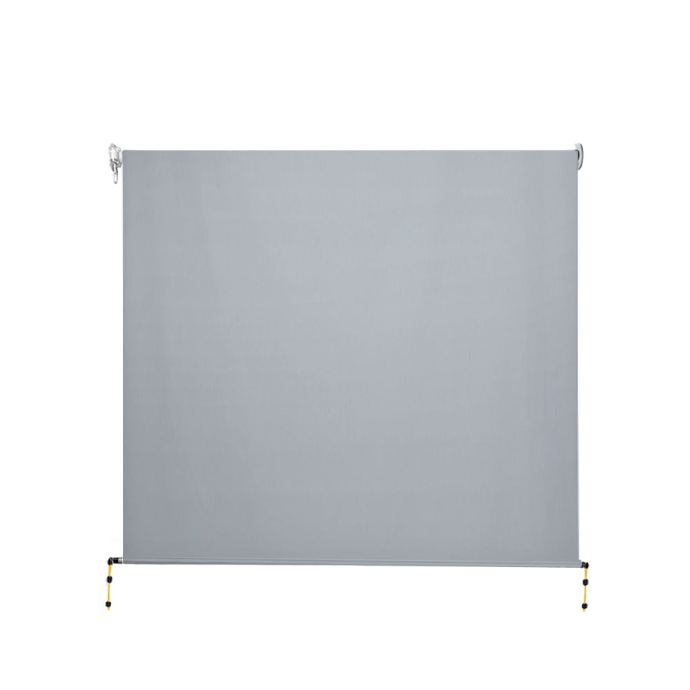Instahut 3X2.5M Outdoor Blinds Awning Roll Down Screen Fabric Blinds Outdoor Window Shade Grey 3