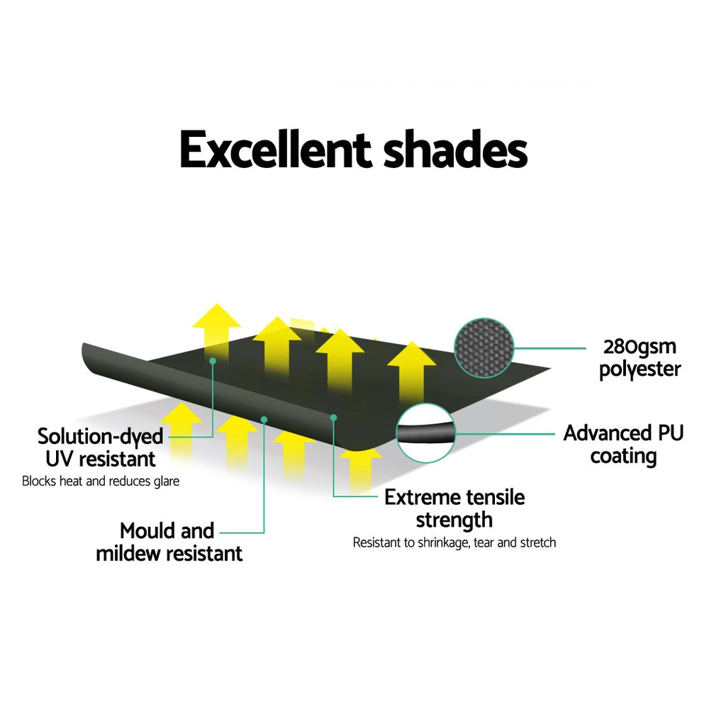 Instahut Window Fixed Pivot Arm Awning Outdoor Blinds Retractable Canopy1.5X2.1M 6