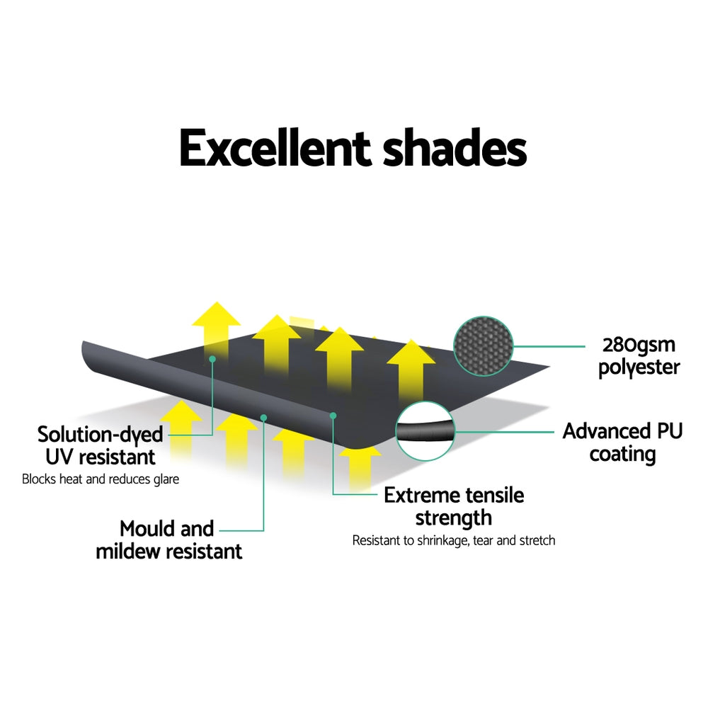 Instahut Window Fixed Pivot Arm Awning Outdoor Blinds Retractable Canopy1.8X2.1M 6