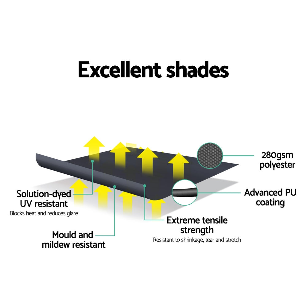 Instahut Window Fixed Pivot Arm Awning Outdoor Blinds Retractable Patio 2.4X2.1M 6