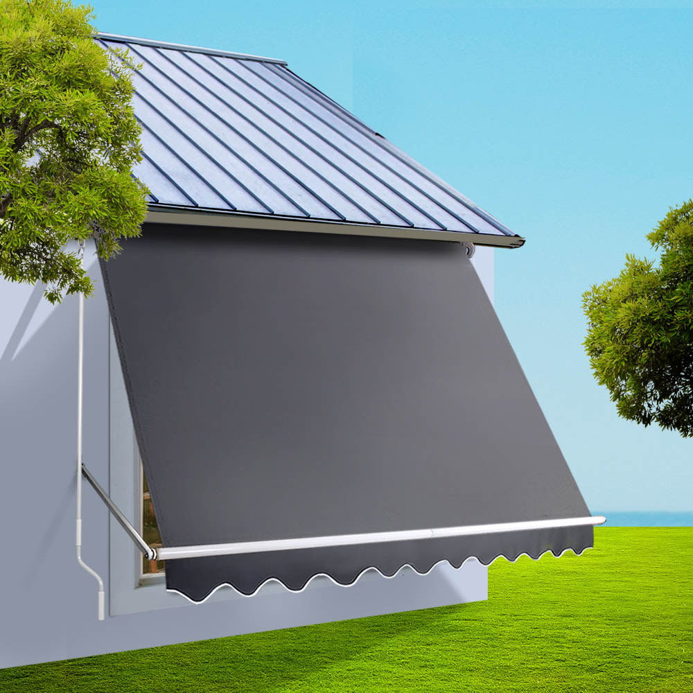 Instahut Window Fixed Pivot Arm Awning Patio Outdoor Blinds Retractable 2.8X2.1M 7