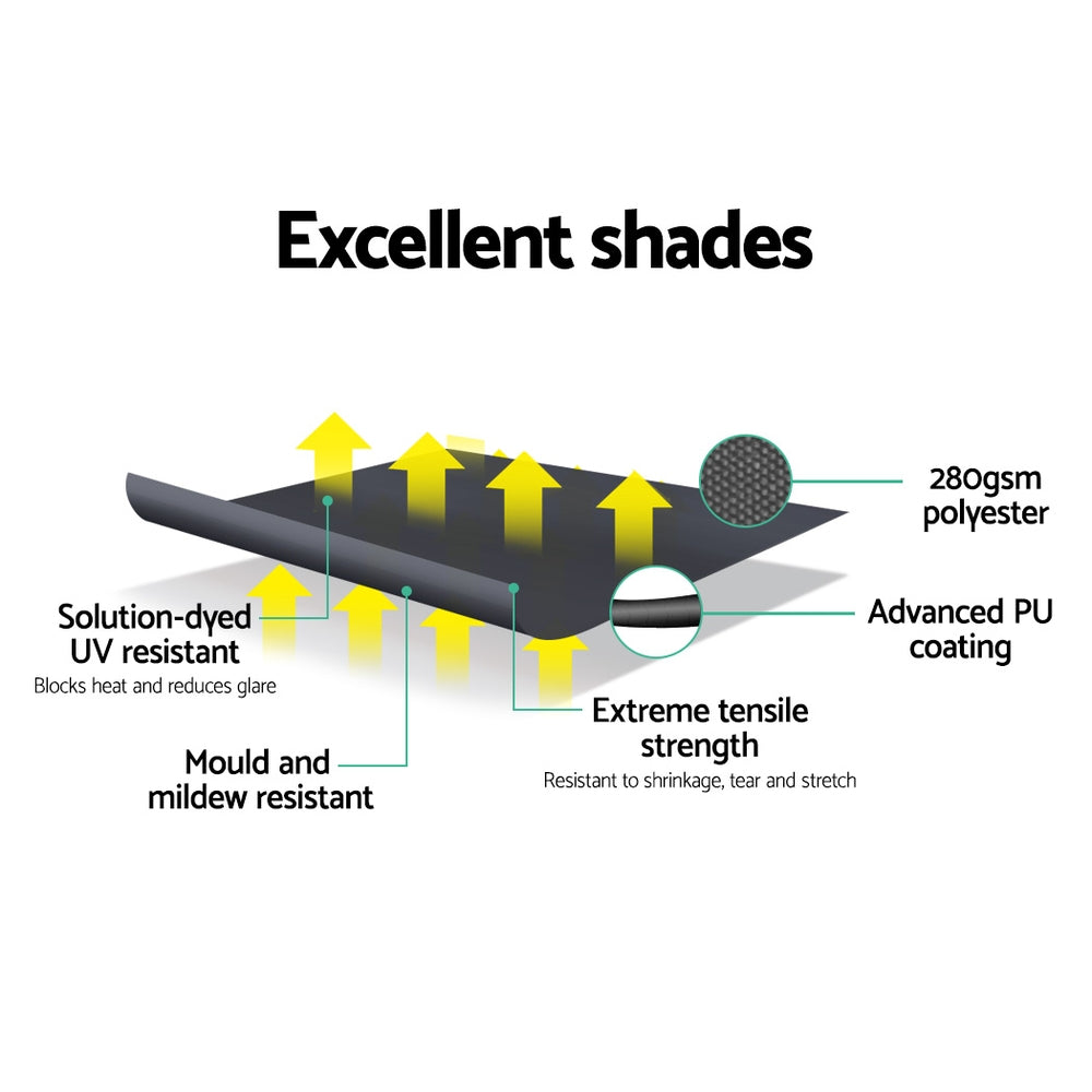 Instahut Window Fixed Pivot Arm Awning Outdoor Blinds Retractable Canopy3.1X2.1M 6