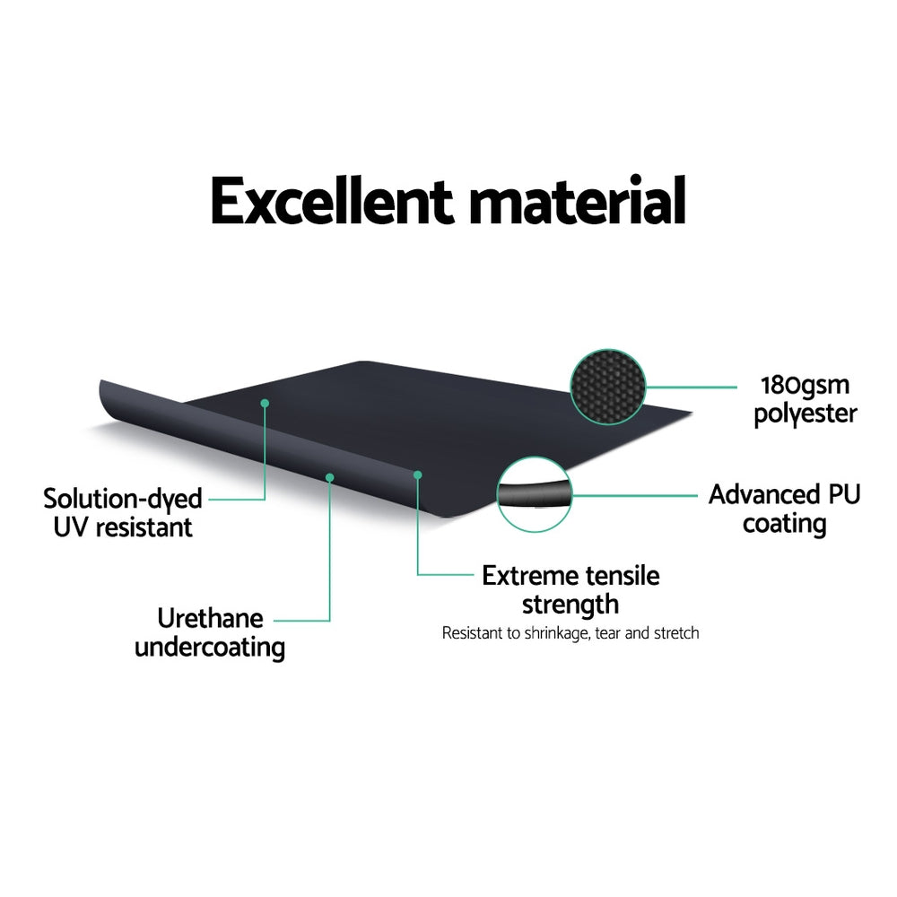 Instahut Side Awning Outdoor Blinds Sun Shade Retractable Screen 2X6M BK 4