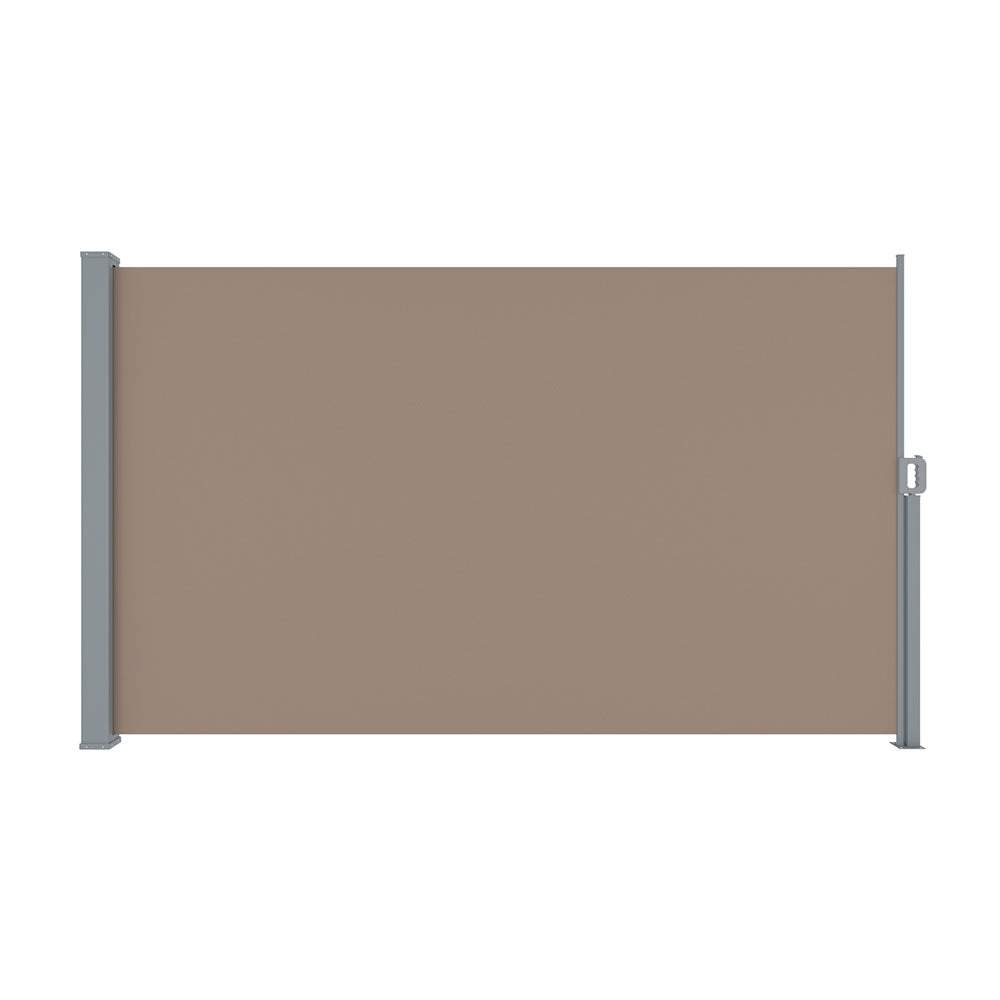 Instahut Side Awning Sun Shade Outdoor Blinds Retractable Screen 1.8X3M Brown 3