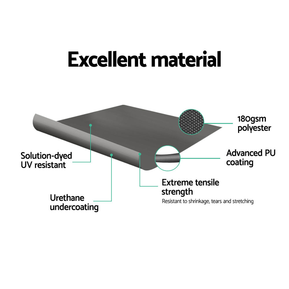 Instahut Side Awning Sun Shade Outdoor Retractable Privacy Screen 1.8X3M Grey 4